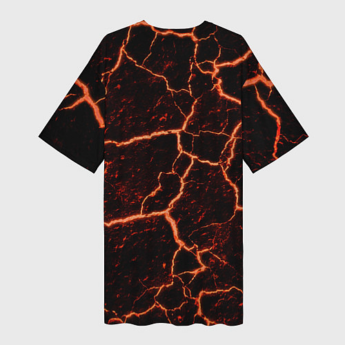 Женская длинная футболка Раскаленная лаваhot lava / 3D-принт – фото 2