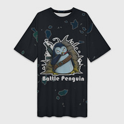 Женская длинная футболка Counter-Strike Боевой пингвин