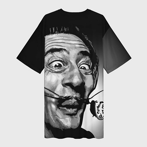 Женская длинная футболка Salvador Dali - grimace / 3D-принт – фото 2