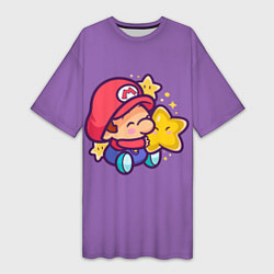 Женская длинная футболка Милый Марио