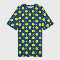 Женская длинная футболка Мячики для Тенниса