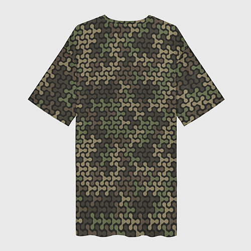 Женская длинная футболка Абстрактный Охотничий Камуфляж / 3D-принт – фото 2