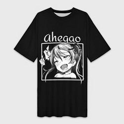 Женская длинная футболка АХЕГАО AHEGAO аниме