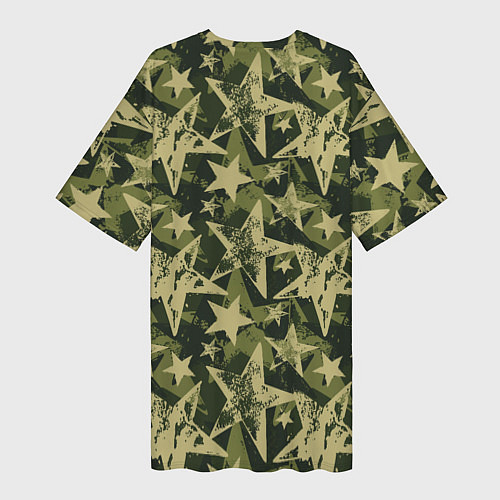 Женская длинная футболка Star camouflage / 3D-принт – фото 2
