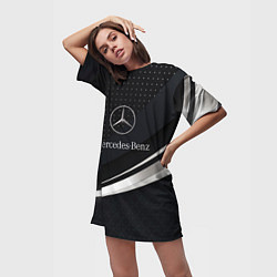 Футболка женская длинная Mercedes-Benz Sport, цвет: 3D-принт — фото 2