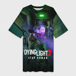Женская длинная футболка Dying Light: Stay Human - логово зомби