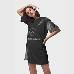 Футболка женская длинная Mercedes-Benz Мерс, цвет: 3D-принт — фото 2