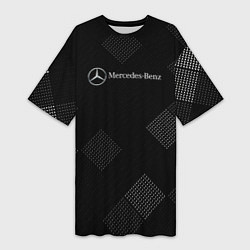 Женская длинная футболка Mercedes-Benz - В клетку