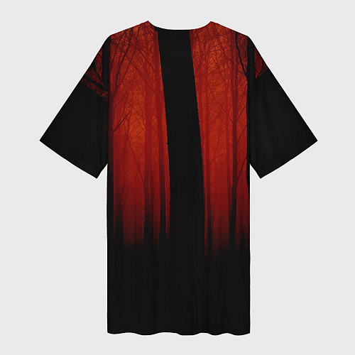 Женская длинная футболка Красный хоррор / 3D-принт – фото 2