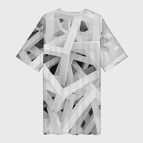 Женская длинная футболка БЕЛЫЙ АРХИТЕКТОР / 3D-принт – фото 2