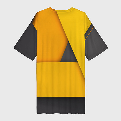 Женская длинная футболка Honda - Yellow / 3D-принт – фото 2