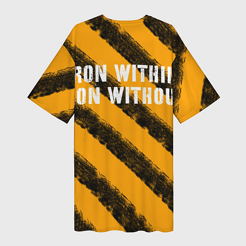 Женская длинная футболка Iron within, Iron without / 3D-принт – фото 2
