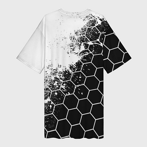 Женская длинная футболка Peugeot Соты / 3D-принт – фото 2