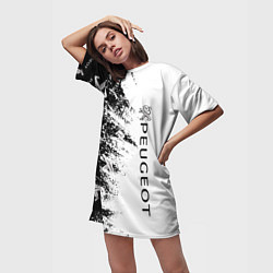 Футболка женская длинная Peugeot Распылитель, цвет: 3D-принт — фото 2