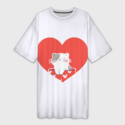 Женская длинная футболка Котик желает любви