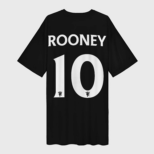 Женская длинная футболка Манчестер Юнайтед Руни ретро форма, Manchester Uni / 3D-принт – фото 2