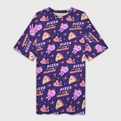 Женская длинная футболка Pizza Is My Valentine!