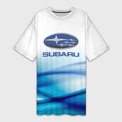 Футболка женская длинная Subaru Спорт текстура, цвет: 3D-принт