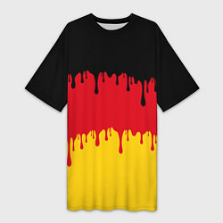 Женская длинная футболка Флаг Германии потёки