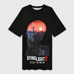 Женская длинная футболка Dying Light Stay Human