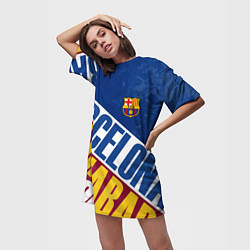 Футболка женская длинная Barcelona , Барселона, цвет: 3D-принт — фото 2