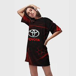 Футболка женская длинная Toyota sport соты, цвет: 3D-принт — фото 2