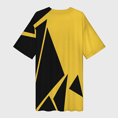 Женская длинная футболка Lamborghini - Yellow Geometry / 3D-принт – фото 2