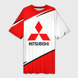 Женская длинная футболка Mitsubishi Logo Geometry