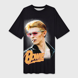Женская длинная футболка David Bowie Smoking