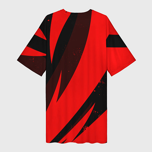 Женская длинная футболка HONDA RED ХОНДА КРАСНЫЙ / 3D-принт – фото 2