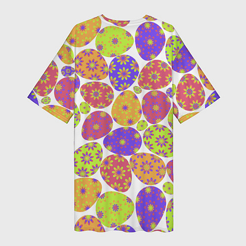 Женская длинная футболка Разукрашенные пасхальные яйца / 3D-принт – фото 2
