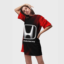 Футболка женская длинная HONDA RACING Sport Style, цвет: 3D-принт — фото 2