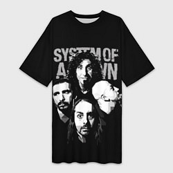 Женская длинная футболка System of a Down рок группа