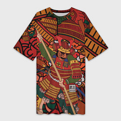Женская длинная футболка Warrior samurai