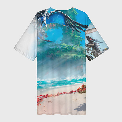 Женская длинная футболка Horizon Запретный Запад Элой / 3D-принт – фото 2