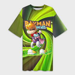 Женская длинная футболка Уставший Rayman Legends