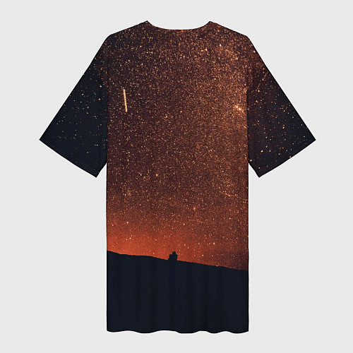 Женская длинная футболка Золотое небо / 3D-принт – фото 2