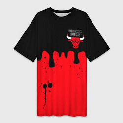Женская длинная футболка Chicago Bulls Чикаго Буллз Логотип