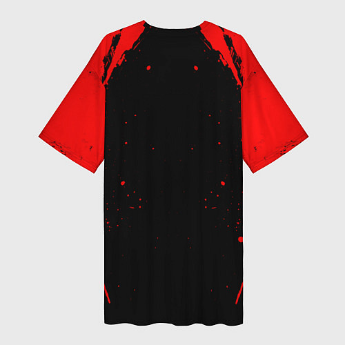Женская длинная футболка Hero in red / 3D-принт – фото 2