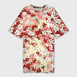 Женская длинная футболка Цветущая весна