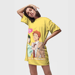 Футболка женская длинная Ханакo & Таро, цвет: 3D-принт — фото 2