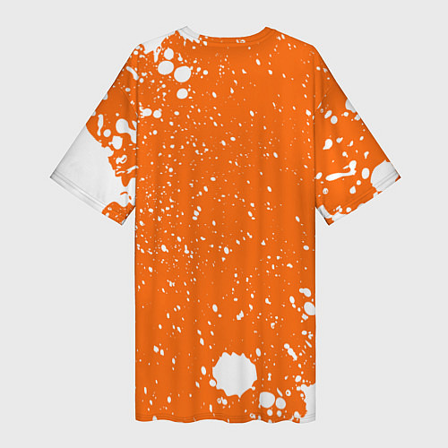 Женская длинная футболка ФНАФ - ЧИКА Краска / 3D-принт – фото 2