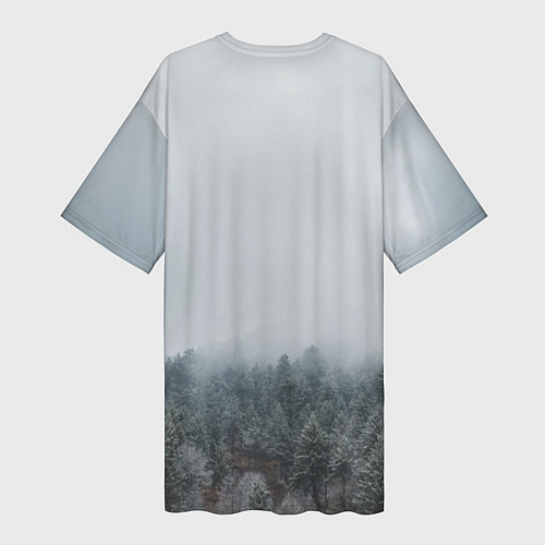 Женская длинная футболка ВОРОН НА РУНАХ РУНЫ / 3D-принт – фото 2