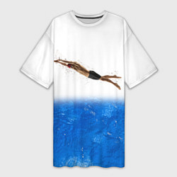 Женская длинная футболка Спортивное плавание Aqua sport
