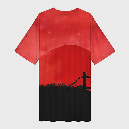 Женская длинная футболка Red JC / 3D-принт – фото 2