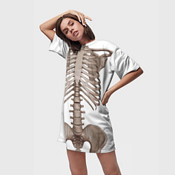 Футболка женская длинная Анатомия Скелет, цвет: 3D-принт — фото 2