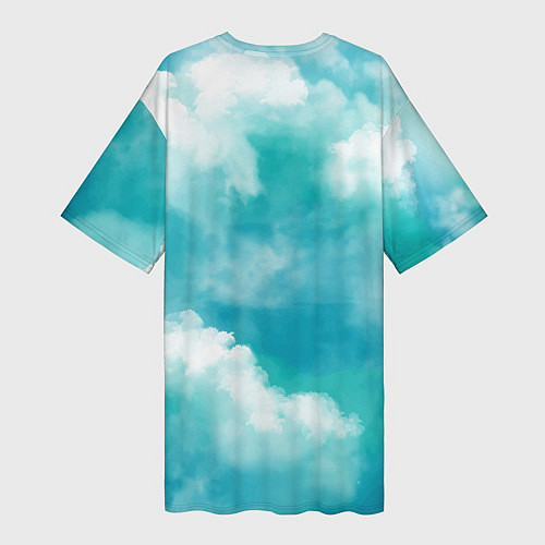 Женская длинная футболка Парашютист в облаках / 3D-принт – фото 2