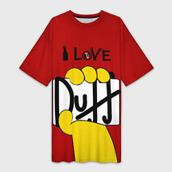 Женская длинная футболка I LOVE DUFF Симпсоны, Simpsons