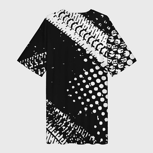 Женская длинная футболка Ауди audi шины / 3D-принт – фото 2