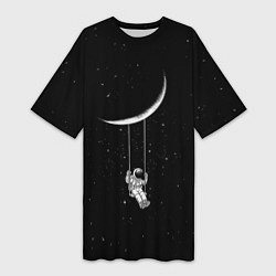 Женская длинная футболка Космонавт Звёзды